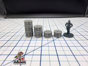 Scifi Stackable Cargo Containers - EC3D , Infinity, Legion, Cyberpunk, Starfinder, tabletop terrain, Sci-fi Scenery, Wargaming, Space Hangar