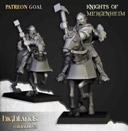 Knights of Mergenheim Miniature Set - 28/32mm Scale Premium Resin Models for Wargaming and RPG, DnD, Human, Sunland, Durable, High Quality