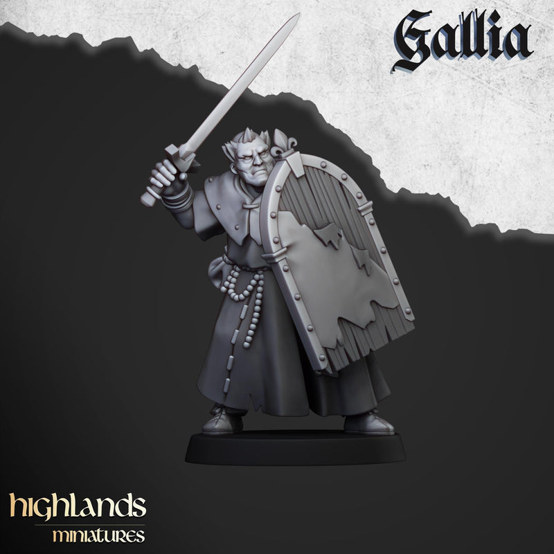 Gallia Pilgrims Miniature Set - 28/32mm Scale Premium Resin Models for Wargaming and ttRPG, DnD, Human, Gallia, Durable, High Quality, Grail