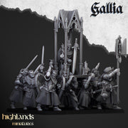 Gallia Pilgrims Miniature Set - 28/32mm Scale Premium Resin Models for Wargaming and ttRPG, DnD, Human, Gallia, Durable, High Quality, Grail