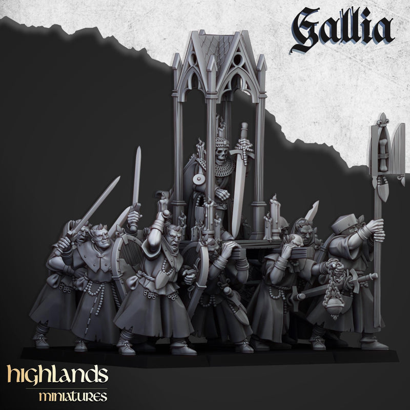 Gallia Pilgrims Miniature Set - 28/32mm Scale Premium Resin Models for Wargaming and ttRPG, DnD, Human, Gallia, Durable, High Quality, Grail
