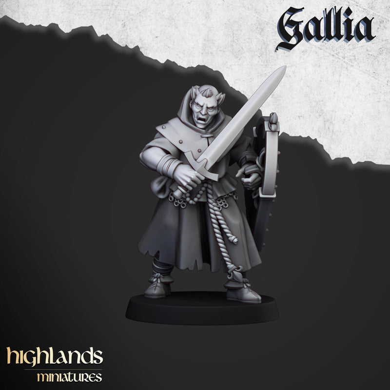 Gallia Pilgrims Miniature Set - 28/32mm Scale Premium Resin Models for Wargaming and ttRPG, DnD, Human, Gallia, Durable, High Quality, Grail