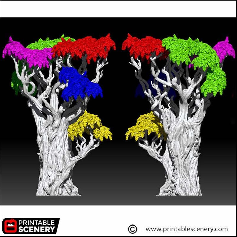 Giant Swamp Tree and Hovel - The Gloaming Swamps by Printable Scenery, DnD, Wargaming, High Quality 3D Printed, 28mm 32mm scales, D&D