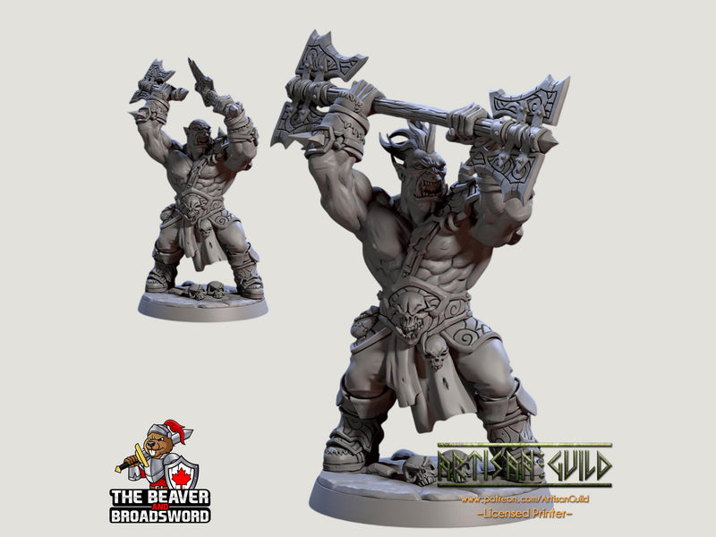 Mountain Orc C Fighter, Barbarian, Ranger premium DnD mini - High Quality Resin Printed 28mm 32mm Tabletop Miniature, Tough Durable Figurine