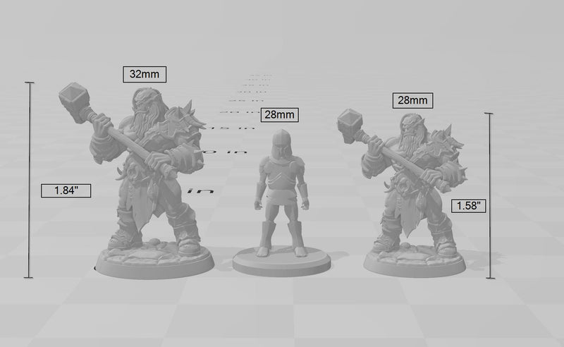 Mountain Orc F Fighter, Barbarian, Ranger premium DnD mini - High Quality Resin Printed 28mm 32mm Tabletop Miniature, Tough Durable Figurine