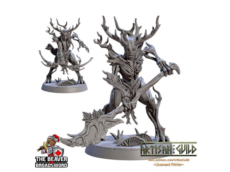 Barkwraith Spriggan C, Fighter, Monster, Fey, Ranger, Forest, Elven- High Quality Resin Printed 28mm 32mm Tabletop Miniature, Tough Figurine