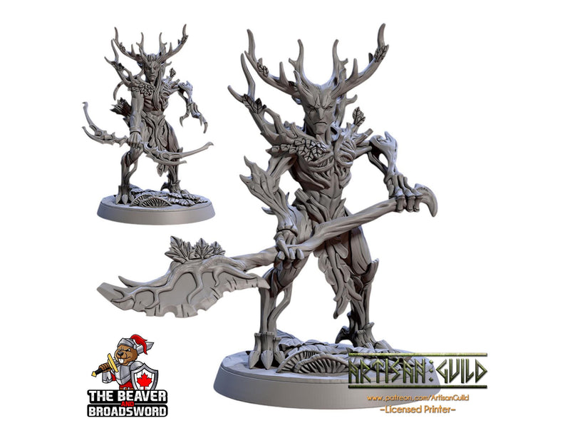 Barkwraith Spriggan F, Fighter, Monster, Fey, Dryad, Forest, Elven- High Quality Resin Printed 28mm 32mm Tabletop Miniature, Tough Figurine