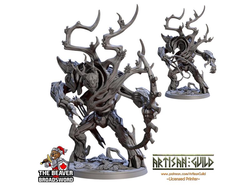 Barkwraith Primordial A, Ent, Monster, Fey, Dryad, Tree, Elven- High Quality Resin Printed 28mm 32mm Tabletop Miniature, Tough Figurine