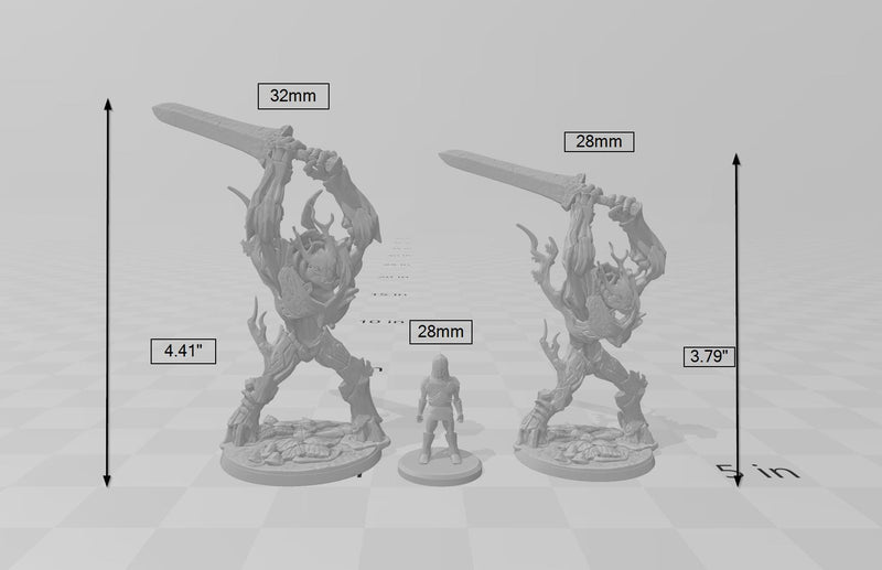 Barkwraith Primordial B, Ent, Monster, Fey, Dryad, Tree, Elven- High Quality Resin Printed 28mm 32mm Tabletop Miniature, Tough Figurine