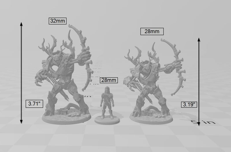 Barkwraith Primordial C, Ent, Monster, Fey, Dryad, Tree, Elven- High Quality Resin Printed 28mm 32mm Tabletop Miniature, Tough Figurine