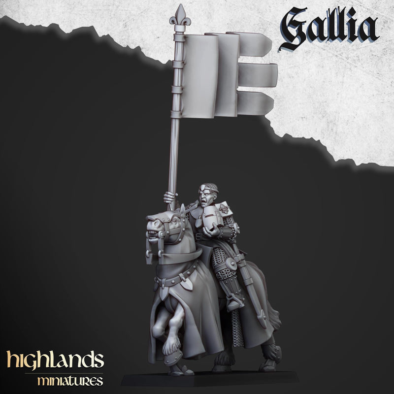 Young Knights of Gallia mini set - 28/32mm Scale Premium Resin Models for Wargaming and RPG, DnD, Human, Gallia Durable High Quality Cavalry