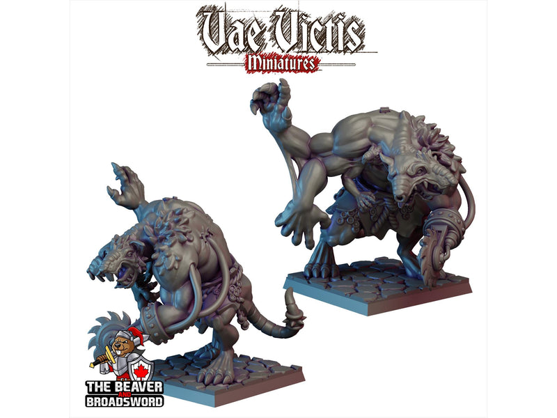Giant Rat C Mini - Monster, Mutant, Wererat, DnD, Fantasy- High Quality Resin Printed 28mm 32mm Tabletop Miniatures, Tough Figurine