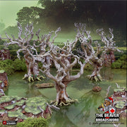 Wildwood Trees - The Gloaming Swamps by Printable Scenery, DnD, Wargaming, High Quality 3D Printed, Swamp Theme, 28mm 32mm scales, D&D
