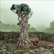 Giant Swamp Tree and Hovel - The Gloaming Swamps by Printable Scenery, DnD, Wargaming, High Quality 3D Printed, 28mm 32mm scales, D&D