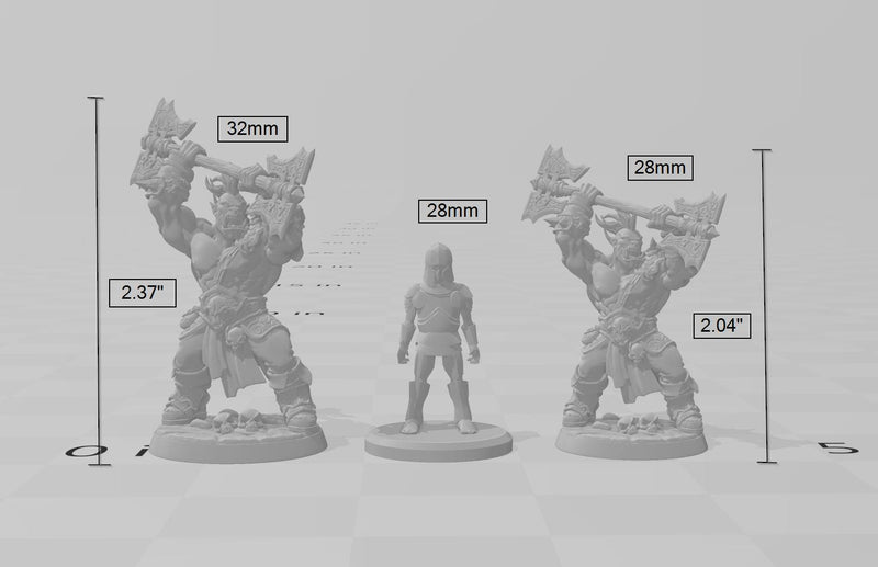 Mountain Orc C Fighter, Barbarian, Ranger premium DnD mini - High Quality Resin Printed 28mm 32mm Tabletop Miniature, Tough Durable Figurine