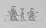 Mountain Orc D Fighter, Barbarian, Ranger premium DnD mini - High Quality Resin Printed 28mm 32mm Tabletop Miniature, Tough Durable Figurine