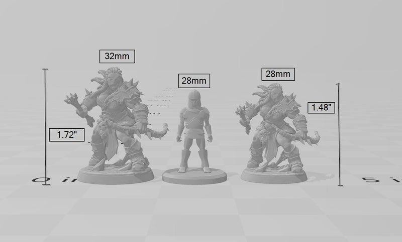 Mountain Orc D Fighter, Barbarian, Ranger premium DnD mini - High Quality Resin Printed 28mm 32mm Tabletop Miniature, Tough Durable Figurine