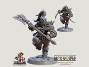 Mountain Orc E Fighter, Barbarian, Ranger premium DnD mini - High Quality Resin Printed 28mm 32mm Tabletop Miniature, Tough Durable Figurine