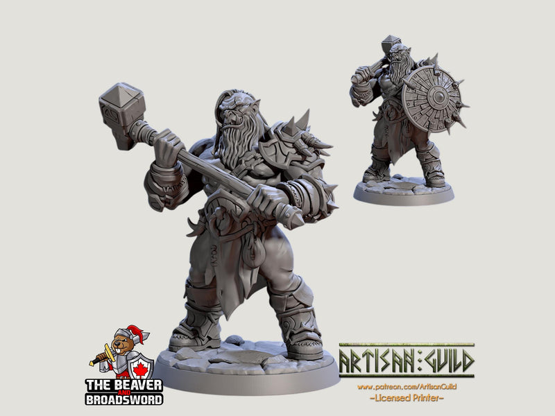 Mountain Orc F Fighter, Barbarian, Ranger premium DnD mini - High Quality Resin Printed 28mm 32mm Tabletop Miniature, Tough Durable Figurine