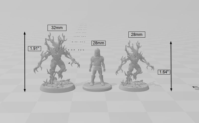 Barkwraith Spriggan E, Fighter, Monster, Fey, Dryad, Forest, Elven- High Quality Resin Printed 28mm 32mm Tabletop Miniature, Tough Figurine
