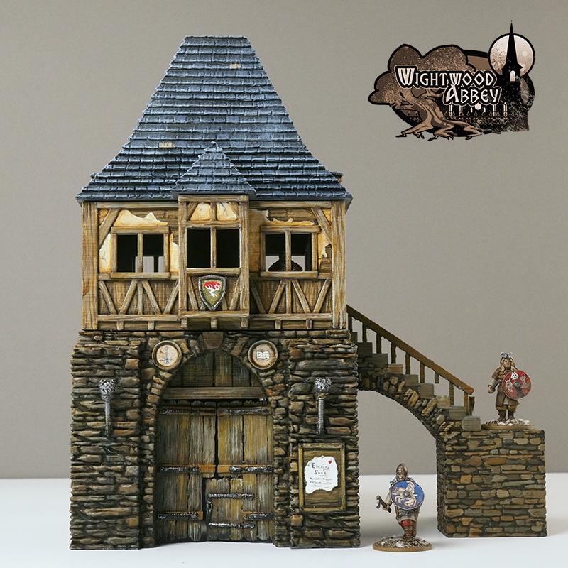 Gatehouse - Whitewood Abbey Set | Diorama | DnD | Wargaming | Building | Village | Town - High Quality 3D Printed, 15mm, 28mm, 32mm