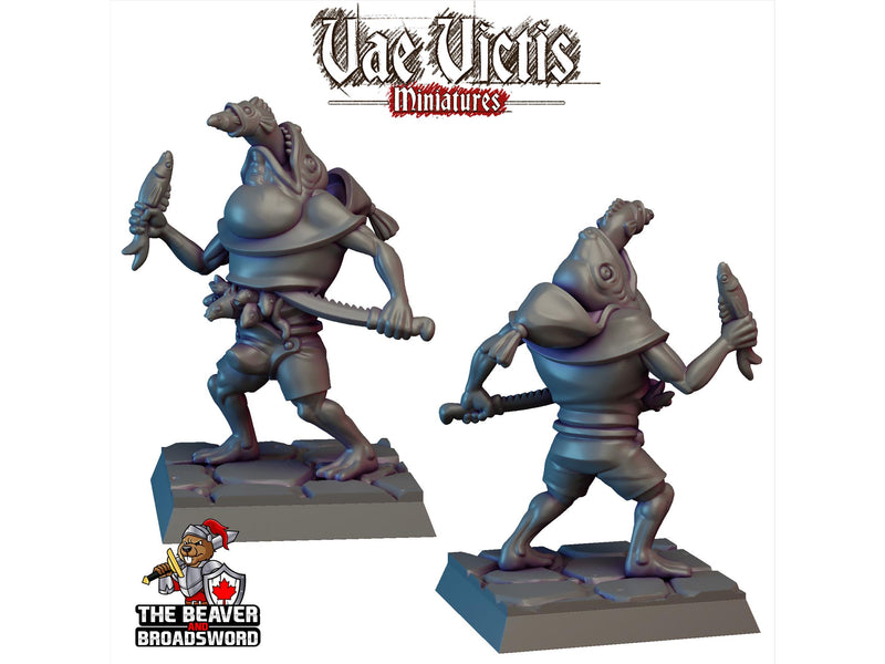 Weird Fishman mini - Monster, Mutant - DnD, Fantasy, Medieval, High Quality Resin Printed 28mm 32mm Tabletop Miniatures Tough Figurine