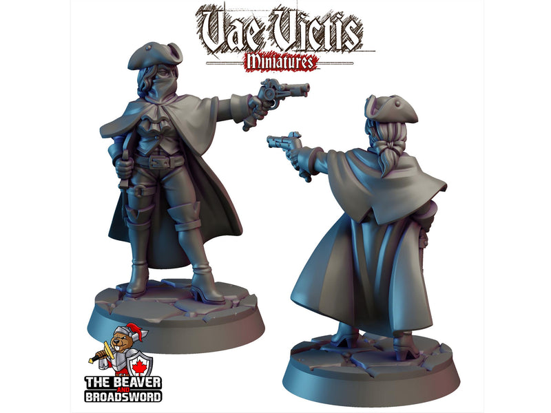 Highway Woman - Human, Bandit, Rogue, DnD, Fantasy- High Quality Resin Printed 28mm 32mm Tabletop Miniatures, Tough Figurine