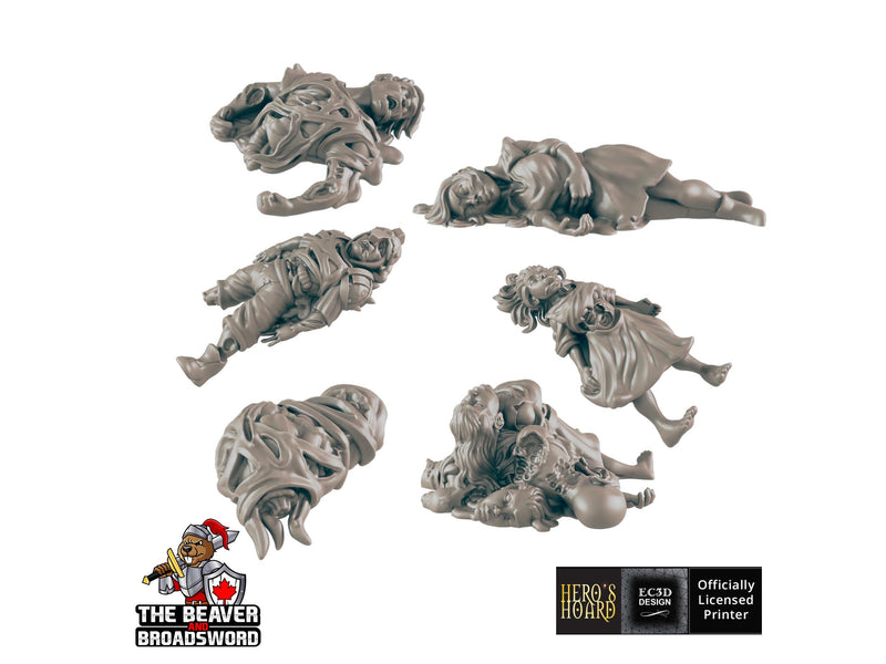 Corpses Part 1 | DnD Miniature, Premium Resin, Durable and Tough for your TTRPG and Wargaming! 32mm, 28mm, Corpse, Pile, Male, Female