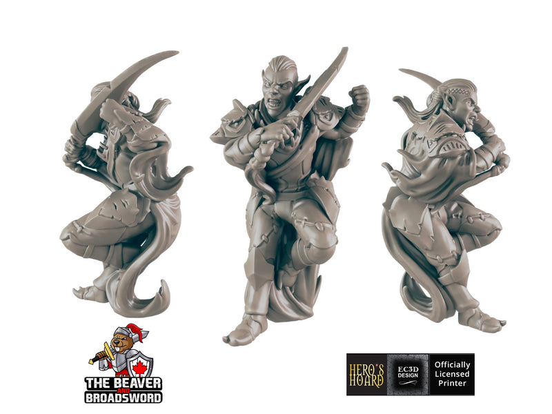 Dark Elf Set | DnD Miniature, Premium Resin, Durable and Tough for your TTRPG and Wargaming! 32mm, 28mm, Male, Drow, Fighter, Rogue