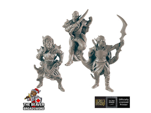 Dark Elf Set | DnD Miniature, Premium Resin, Durable and Tough for your TTRPG and Wargaming! 32mm, 28mm, Male, Drow, Fighter, Rogue