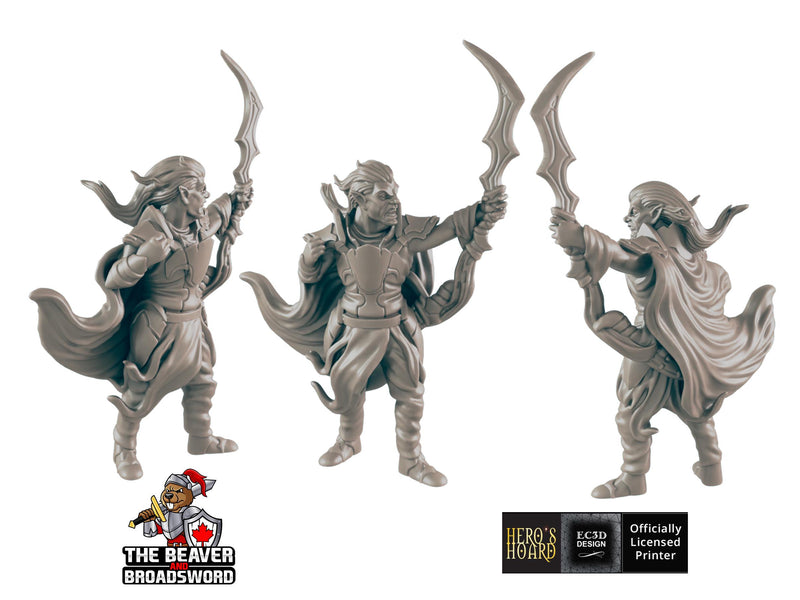 Dark Elf Set | DnD Miniature, Premium Resin, Durable and Tough for your TTRPG and Wargaming! 32mm, 28mm, Male, Drow, Fighter, Rogue