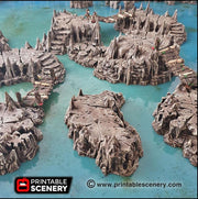 Raised Caverns | Cave themed Tabletop Terrain from Printable Scenery, Durable, High Quality, Dungeons & Dragons and TTRPG, Wargaming Scatter