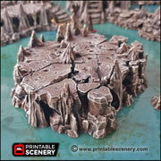 Raised Caverns | Cave themed Tabletop Terrain from Printable Scenery, Durable, High Quality, Dungeons & Dragons and TTRPG, Wargaming Scatter