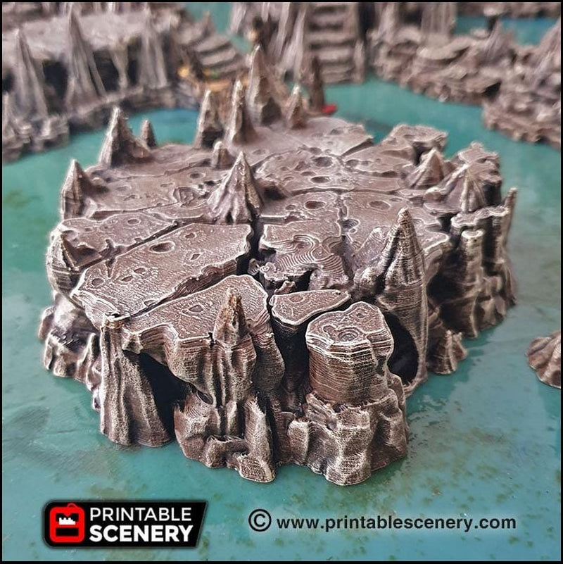 Raised Caverns | Cave themed Tabletop Terrain from Printable Scenery, Durable, High Quality, Dungeons & Dragons and TTRPG, Wargaming Scatter