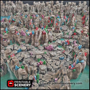 Crystal Grotto Walls | DnD Cave Scatter Terrain Rocks Dungeon Printable Scenery RPG Tabletop Mini Game Tiles 3D Printed TTRPG Pathfinder