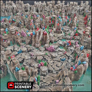 Crystal Tunnels Modular 11pc set | DnD Cave Scatter Terrain Rocks Dungeon Scenery RPG Tabletop Mini Game Tiles 3D Printed TTRPG Grotto