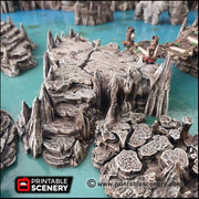 Raised Caverns | Cave themed Tabletop Terrain from Printable Scenery, Durable, High Quality, Dungeons & Dragons and TTRPG, Wargaming Scatter
