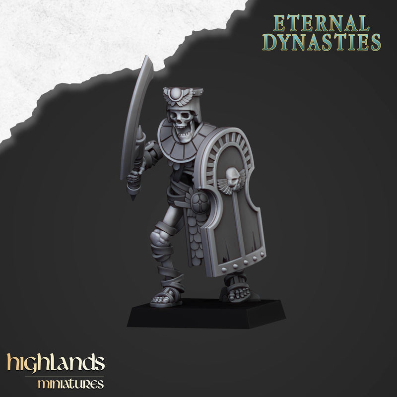 Ancient Skeletons Guard Unit - Highlands Miniatures Eternal Dynasty | Undead | Skeleton | Lich | Desert | Fantasy | Pathfinder | Wargaming
