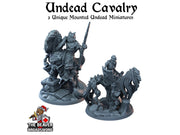 2 Skeletal Cavalry Miniature Pack - Arbiter Miniatures | DnD | Undead | Skeleton | Necromancer | Chef | 28mm 32mm | Pathfinder | Wargaming