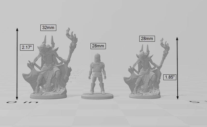 5 Eldritch Horrors Miniature Pack - Arbiter Miniatures | DnD | Illithid | Mind Flayer | Intellect Devourer | 28mm 32mm | Pathfinder | Evil