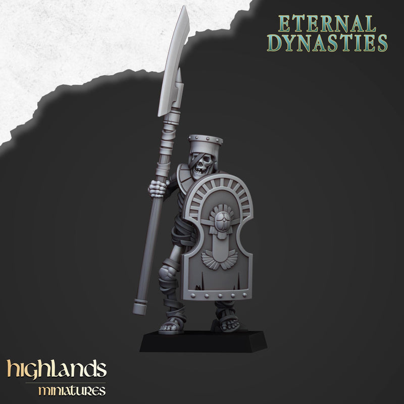 Ancient Skeletons Guard Unit - Highlands Miniatures Eternal Dynasty | Undead | Skeleton | Lich | Desert | Fantasy | Pathfinder | Wargaming