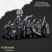 Ancient Skeletons Guard Unit - Highlands Miniatures Eternal Dynasty | Undead | Skeleton | Lich | Desert | Fantasy | Pathfinder | Wargaming