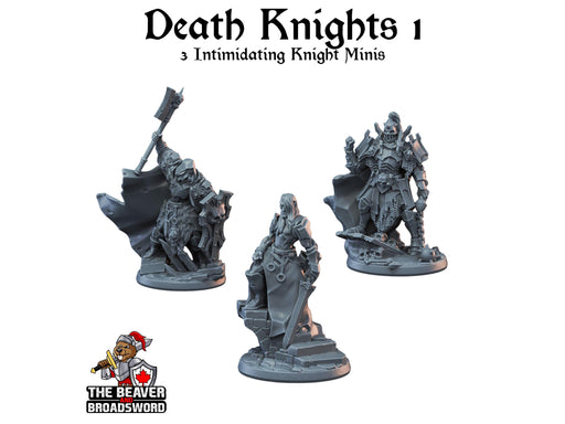 3 Death Knights Miniature Pack 1 - Arbiter Miniatures | DnD | Undead | Skeleton | Necromancer | 28mm 32mm | Pathfinder | Wargaming | Evil