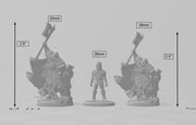 3 Death Knights Miniature Pack 1 - Arbiter Miniatures | DnD | Undead | Skeleton | Necromancer | 28mm 32mm | Pathfinder | Wargaming | Evil