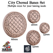 City themed bases set | DnD Miniature, Premium Resin, Durable and Tough for your TTRPG and Wargaming! 32mm, 28mm, base, basing, kitbash