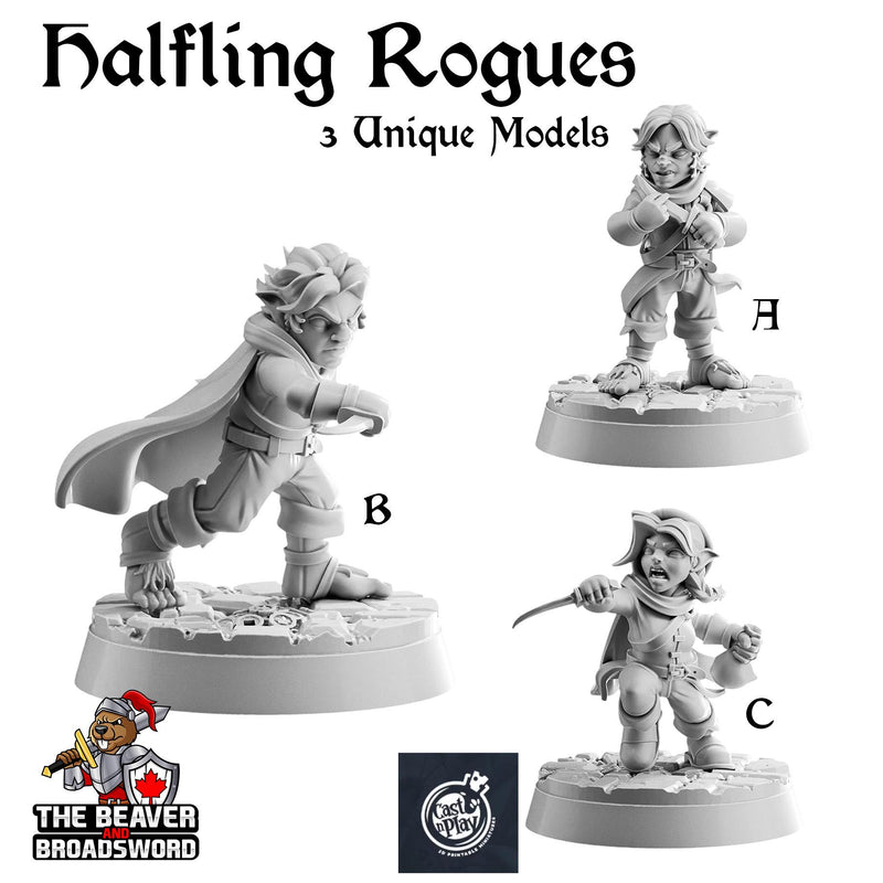 Halfling Rogues mini set | DnD Miniature, Premium Resin, Durable and Tough for your TTRPG and Wargaming! 32mm, 28mm, Thief, Assassin