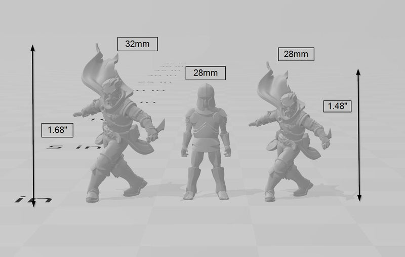 Caped Rogues mini set | DnD Miniature, Premium Resin, Durable and Tough for your TTRPG and Wargaming! 32mm, 28mm, Thief, Assassin