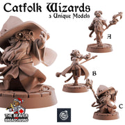 Catfolk Wizards | DnD Miniature, Premium Resin, Durable and Tough for your TTRPG and Wargaming! 32mm, 28mm, Tabaxi, Sorcerer, Warlock