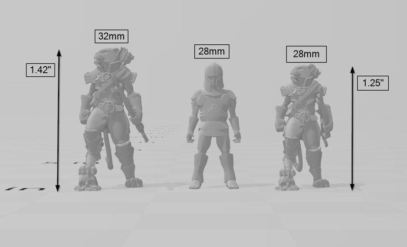 Catfolk Rogues mini set | DnD Miniature, Premium Resin, Durable and Tough for your TTRPG and Wargaming! 32mm, 28mm, Tabaxi, Ranger, Thief