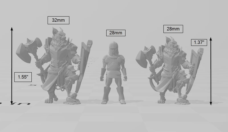 Catfolk Paladins mini set | DnD Miniature, Premium Resin, Durable and Tough for your TTRPG and Wargaming! 32mm, 28mm, Tabaxi, Ranger, Thief